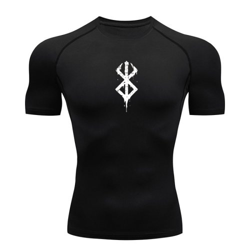 Afbeelding van Herensportshirt met korte mouwen – Compressie Rash Guard voor Gym, Training en Zomeractiviteiten – Sneldrogend & Atletisch Onderhemd