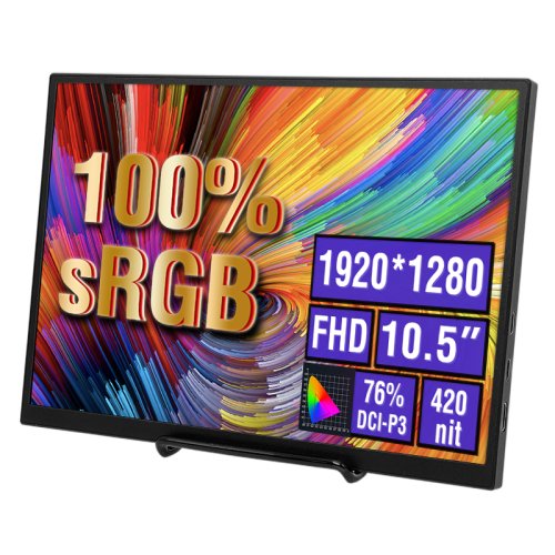 Afbeelding van Anmite 10,5-inch Draagbare Monitor met 1280p HDR, Laag Blauw Licht, Ideaal voor Xbox, PS4/PS5, Nintendo Switch, Smartphone, PC en Laptop als Externe Schermuitbreiding