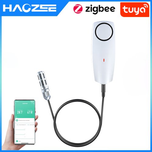 Bild von Haozee Tuya Smart Zigbee Hygrometer-Thermometer mit externer Temperatur-USB-Aufladung oder wiederaufladbarem Akku