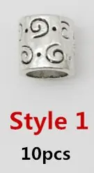 Image de 10 Perles Argentées pour Dreadlocks - Style Antique