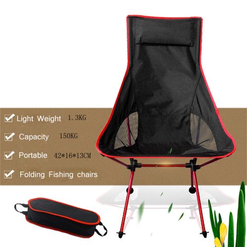 Zdjęcie Przenośne składane krzesło wędkarstwo Camping stołek do grillowania składane przedłużone siedzisko turystyczne ogród ultralekkie krzesło zewnętrzne nakładka na stopy