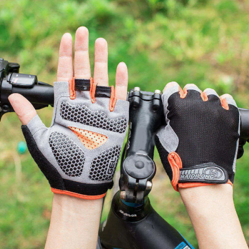 Imagen de Guantes deportivos de media punta para hombre y mujer, ideales para ciclismo, fitness y entrenamiento en el gimnasio con excelente agarre y comodidad