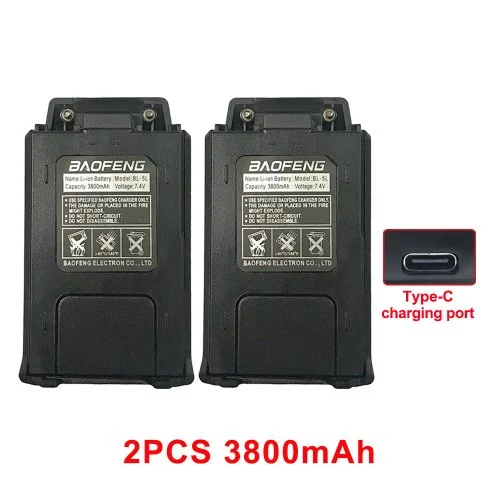 2Pcs 3800mAh batteria