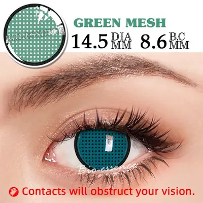 Image de Lentilles de Contact Halloween - Effet Rouge Sombre & Noir