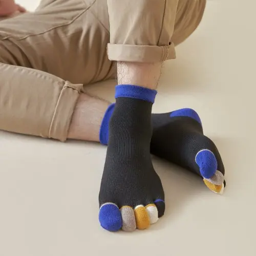 Image de Chaussettes à 5 doigts homme - Coton respirant pour sport & yoga