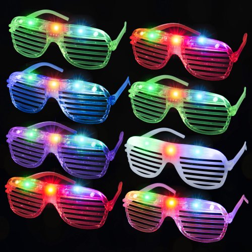 Imagen de 5-50 Uds. Gafas LED de 3 modos que brillan en la oscuridad, gafas luminosas de neón para fiesta, suministros para fiestas LED para bodas y cumpleaños