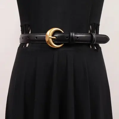 Image de Ceinture Vintage en Cuir Véritable - Style Corset