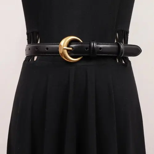 Image de Ceinture Vintage en Cuir Véritable - Style Corset