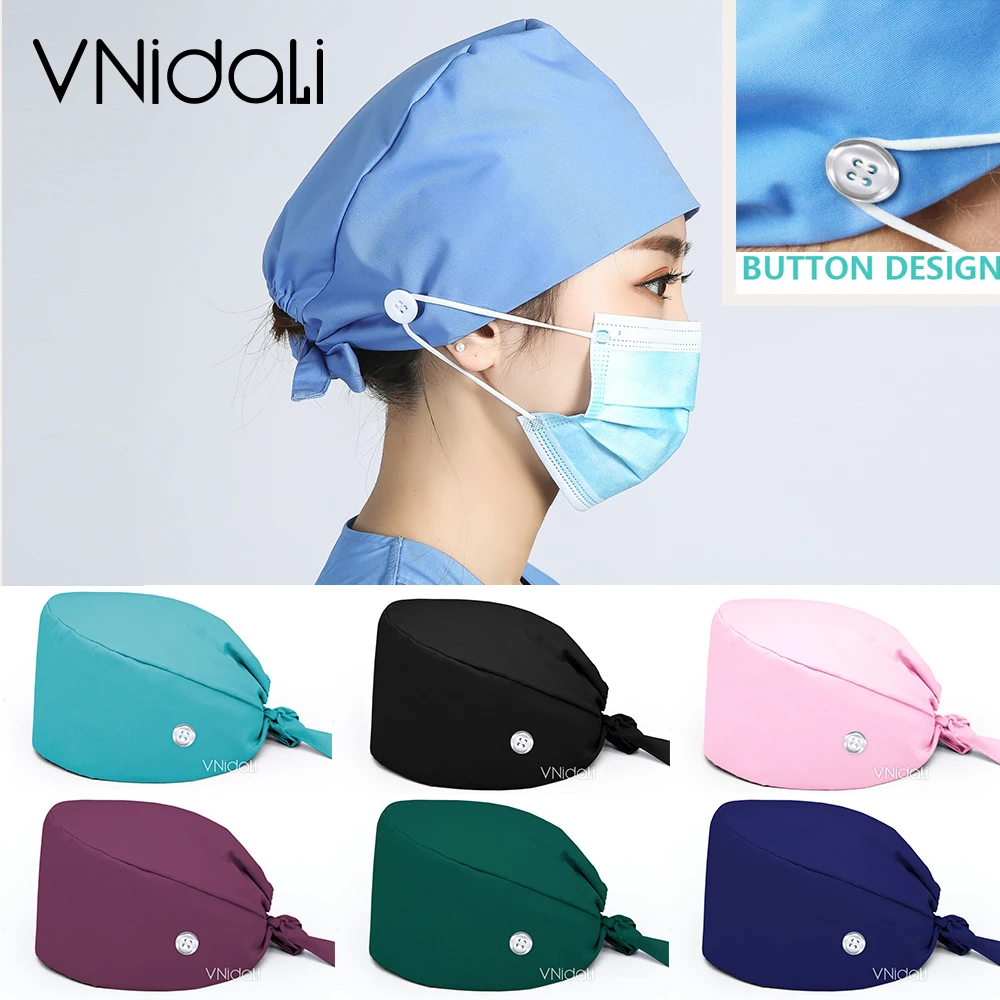 Imagen de Gorro Quirúrgico Unisex con Botón - Ideal para Profesionales de Salud y Mascotas