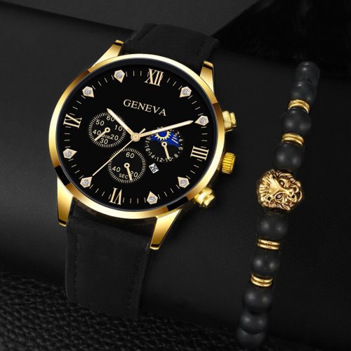 Image de Montres Homme Luxe - Ensemble 2 Pièces Quartz & Calendrier