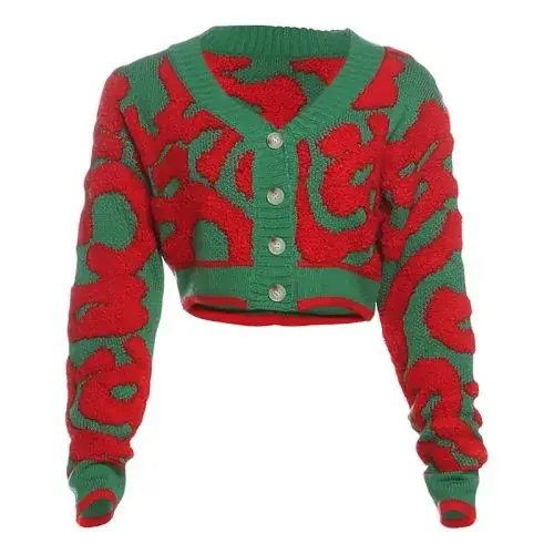 Image de Pull Cardigan Y2K Col V - Style Streetwear Féminin