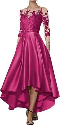 Image de Robe Maman de la Mariée - Satin Élégant Col V