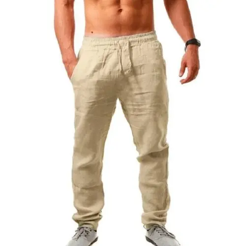 Image de Pantalon Homme Lin Coton Respirant - Décontracté & Sportif