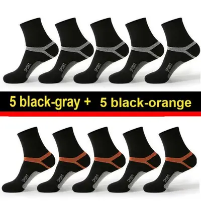 Image de Chaussettes Sport Homme - 10 Paires Noires Respirantes