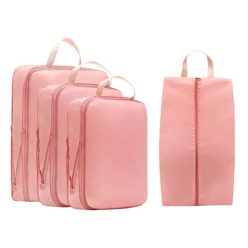 Image de Organiseur de Voyage 4 Pièces - Cubes de Rangement Compressibles