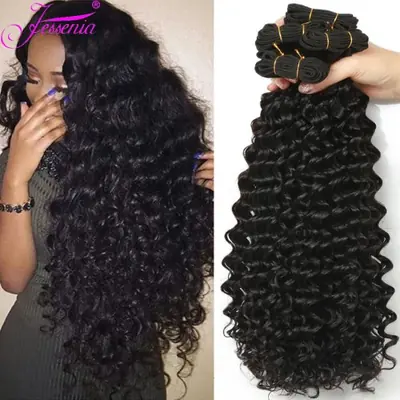 Image de Bundles de cheveux brésiliens ondulés profonds 8-32 pouces