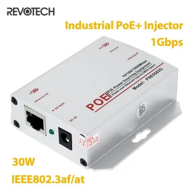 Image de Injecteur PoE Industriel 30W - 12V/48V vers PoE 48V