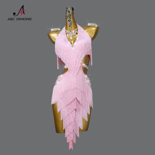 Imagen de Vestido de Baile Latino Profesional con Flecos para Mujeres y Niñas – Ideal para Salsa, Samba, Fiesta, Graduación y Escenario