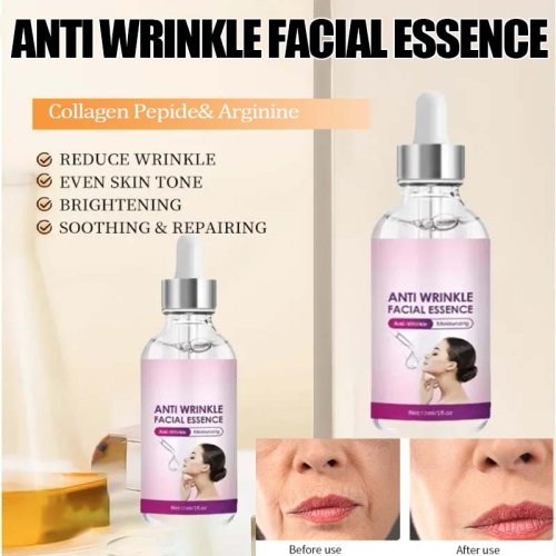 Imagen de Suero Natural Antiarrugas Instantáneo con Extractos de Aloe Vera y Aceite de Argán para Hidratar y Reducir Líneas Finas, Pies de Gallo y Arrugas del Cuello