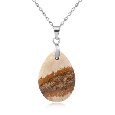 Image de Pendentif Larme en Pierre Naturelle & Cristal - Bijou Élégant pour Bricolage