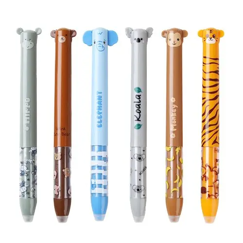 Image de Stylos Gel Effaçables Animaux - Lion & Panda