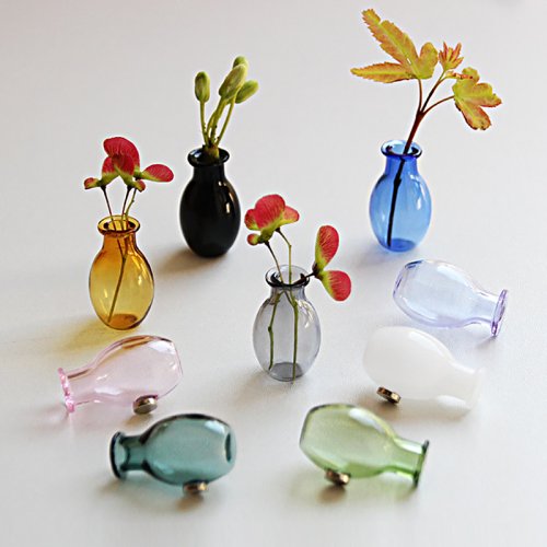 Afbeelding van Mini Glazen Vaas Koelkastmagneet Decoratie Creatieve 3D Vaas Micro Landschap Ornament Koelkastmagneten Plaats Broek Bloemstukken