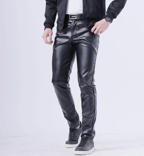 Imagen de Pantalones de Cuero Hombre - Estilo Moderno y Ajustado