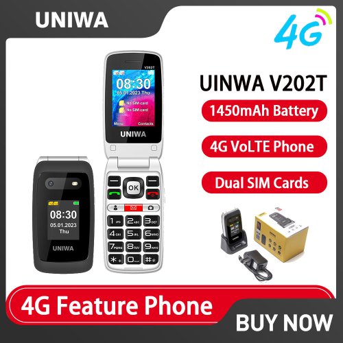 Bild von Uniwa V909T – Großtasten-Flip-Handy mit Dualscreen für Senioren