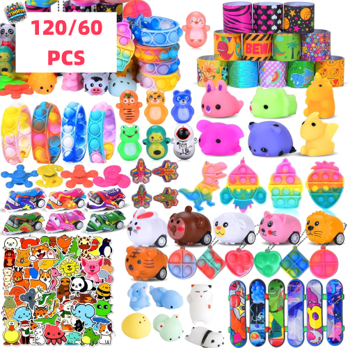 Afbeelding van 60-120 stuks popparty speelgoed voor kinderen – Fidget speelgoed, goodie bag fillers, schatkist gevulde speeltjes, pinata vullingen en klasgeschenken