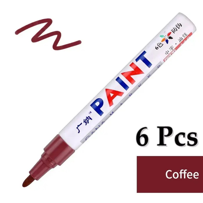 Image de Marqueurs Peinture Colorés Étanches - 6 Pièces