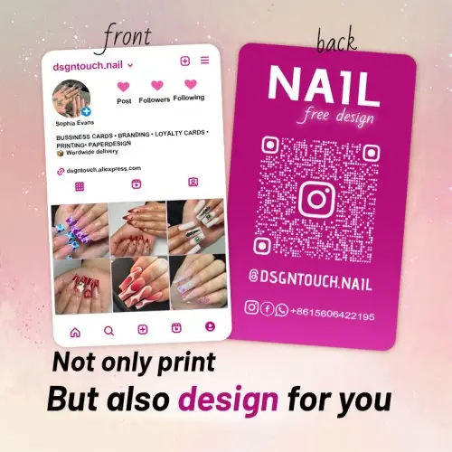 Image de Cartes à Ongles Instagram - Design Personnalisé pour Salons de Beauté