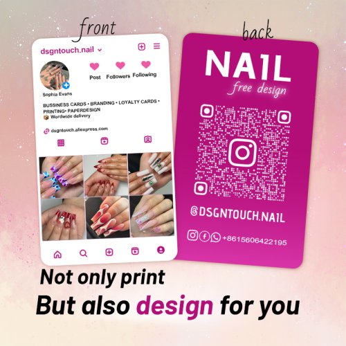 Bild von Personalisierte Nagelkarten für Beauty-Salons – Elegantes Design für Instagram & Co.
