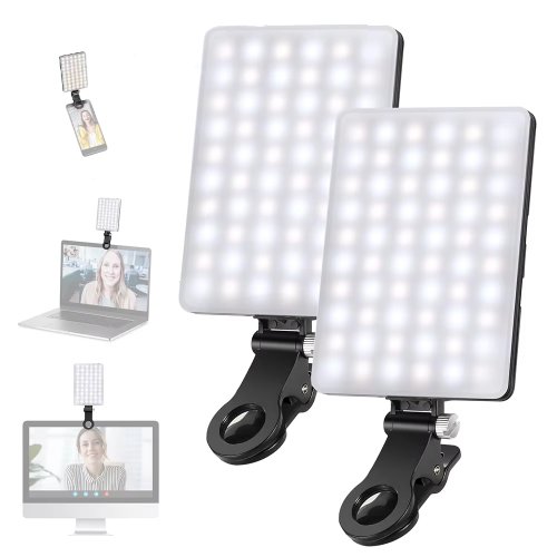Image of Compact RGB LED Clip-On Fill Light for Phone, iPad, Laptop – Rechargeable Video Light for Vlogging, Selfies, Live Streaming & Photography