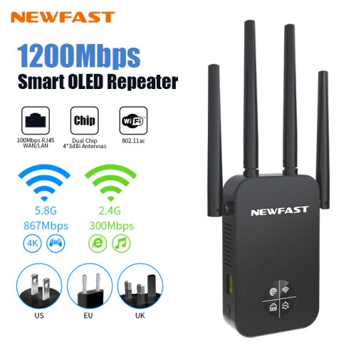 Image de Répéteur WiFi 1200Mbps Oled - Amplificateur de Signal 5GHz
