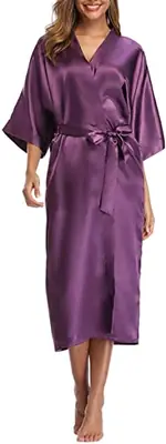 Image de Robe de Demoiselle d'Honneur Élégante en Satin & Soie