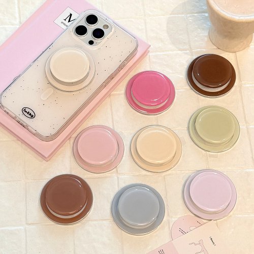 Image of Solid Color Minimalist Magnetic Phone Holder for iPhone 16 15 14 13 12 MagSafe Grip Stand Kickstand in Multiple Colors