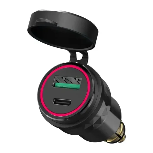 Immagine di Caricatore impermeabile per moto 30W QC3.0 USB C-tipo PD Adattatore di alimentazione Hella DIN Presa Caricatore rapido per BMW Ducati Triumph