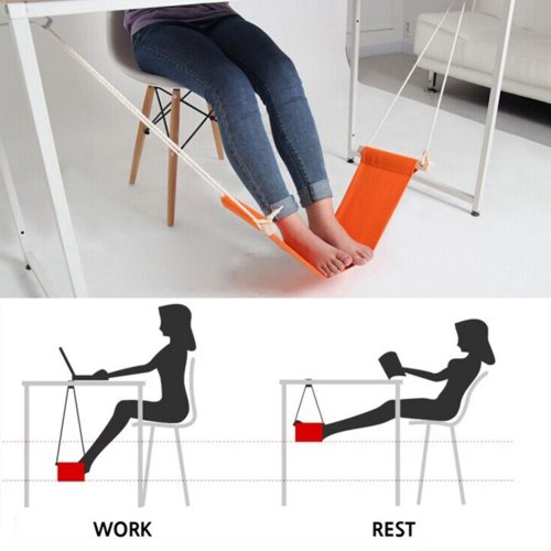 Image de Hamac Bureau Portable avec Repose-Pieds Réglable