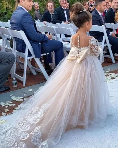 Image de Robe Fleurie pour Fille - Mariage, Communion, Demoiselle d'Honneur