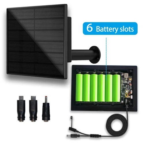Image of 4W Waterproof Solar Panel with Micro USB and Type-C Output, 5V Solar Charging System for 18650 Battery – Ideal Outdoor Power Solution for LED Lights and Remote Sensors