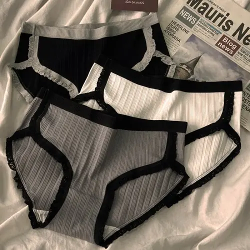 Image de Ensemble de 3 Culottes en Coton Respirant pour Femme