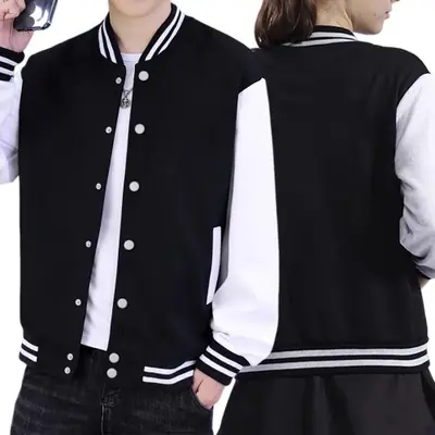 Image de Veste Noire & Blanche Oversize - Style Streetwear pour Couple
