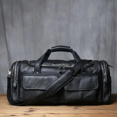 Image de Sac à Main Rétro en Cuir pour Homme - Grande Capacité