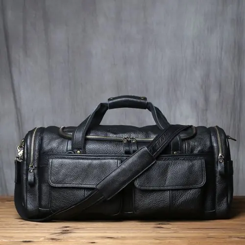 Image de Sac à Main Rétro en Cuir pour Homme - Grande Capacité