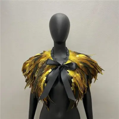 Image de Châle Gothique à Capuche en Plumes - Costume de Rave & Halloween