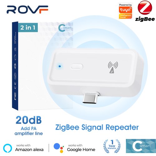 Immagine di Ripetitore di Segnale Wireless Smart Tuya Zigbee 3.0 - Amplificatore di Segnale Tipo C Compatibile con App Smart Life, Hub e Gateway Zigbee