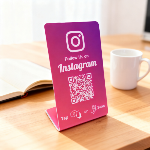 Afbeelding van NFC215 Programmeerbaar voor Google Review Card NFC Station Table 13,56Mhz QR-code kan onafhankelijk worden ingesteld om staande kaart te koppelen