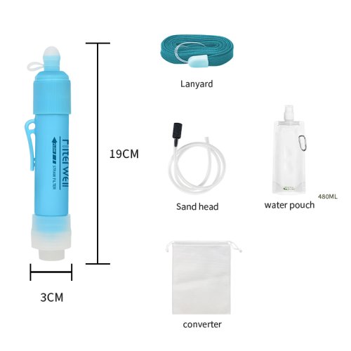 Imagen de Filterwell-Mini purificador de agua de supervivencia de carbono, filtro de pajita para exteriores, P...