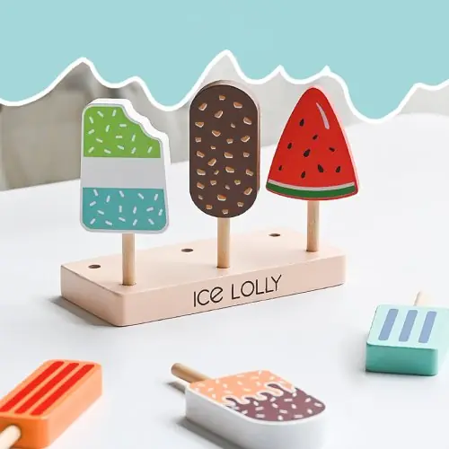 Image de Kit Crème Glacée en Bois Montessori - Jeu de Cuisine pour Enfants