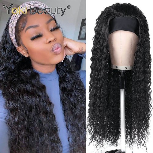Afbeelding van Lange Kinkige Krullende Hoofdband Pruik van 28 Inch - Synthetische IJs Hoofdband Pruik met Afro Water Wave Stijl van Organische Vezel Haar voor Zwarte Vrouwen